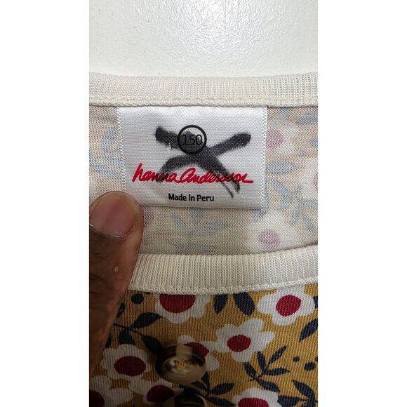 Hanna Andersson Girls Sleeveless Floral Dress Lace Trim Size US 12/150 Cotton Bl - Picture 6 of 8